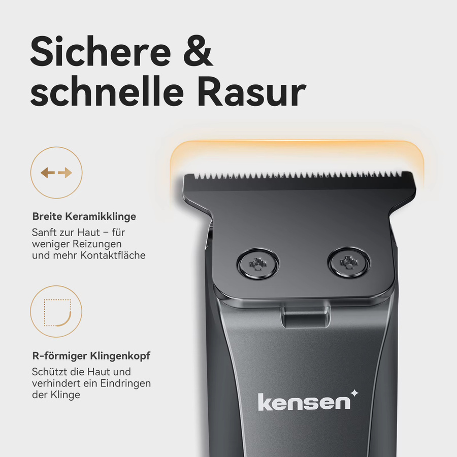 Kensen Elektrorasierer Herren, Haarschneidemaschine für Haare und Körper, Schwarz - Bild 3