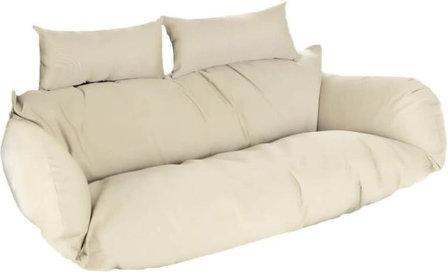 HOME DELUXE Polyrattan Hängesessel TWIN mit Kissen in Schwarz und Beige - Bild 1
