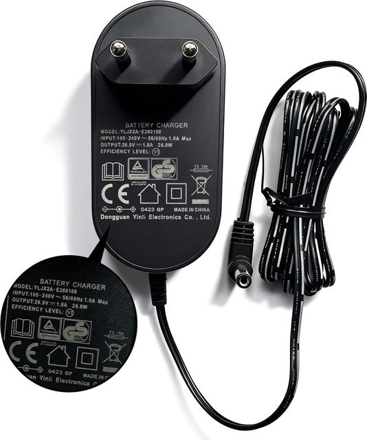 Grundig EU-Ladegerät Netzteil-Adapter für VCP 4830 und VCP 3830 in Schwarz, 26 V, 1,0 A - Bild 1