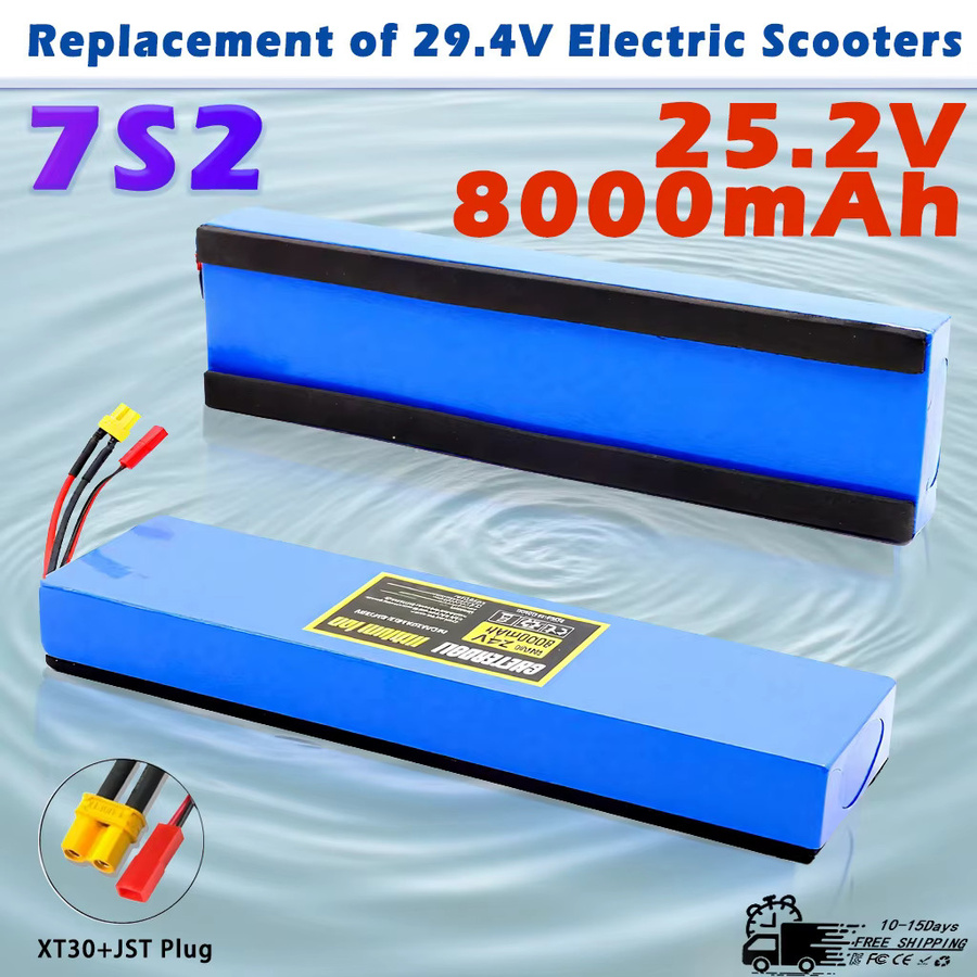Aleaivy Lithium-Ionen-Akku 8000 mAh 18650 7S2P 25,2 V in Blau für Elektroroller - Bild 2