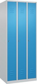 C+P Spind Classic PLUS Garderobenschrank mit 3 Abteilen, Stahlkonstruktion, Zylinderschloss und 3 Garderobenhaken, H x B x T: 185 x 75 x 50 cm - Bild 1