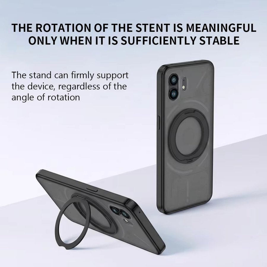 DIXSG Magnetische Schutzhülle für Nothing Phone 1, Transparent, Stoßfeste TPU-Hülle mit 360 Grad Schutz und drehbarer Halterung - Bild 4