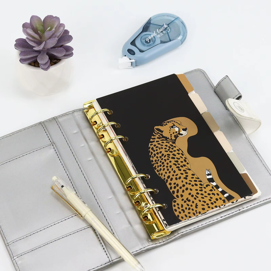 Coliky A6 Leopard Index-Separator aus Papier für Notebooks und Loseblattbücher, Mehrfarbig - Bild 2