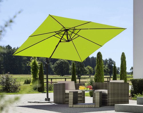 Schneider Schirme Ampelschirm Rhodos Junior Apfelgrün mit Kurbelmechanik und UPF 50+ Sonnenschutz, B/T: 270 x 270 cm - Bild 2