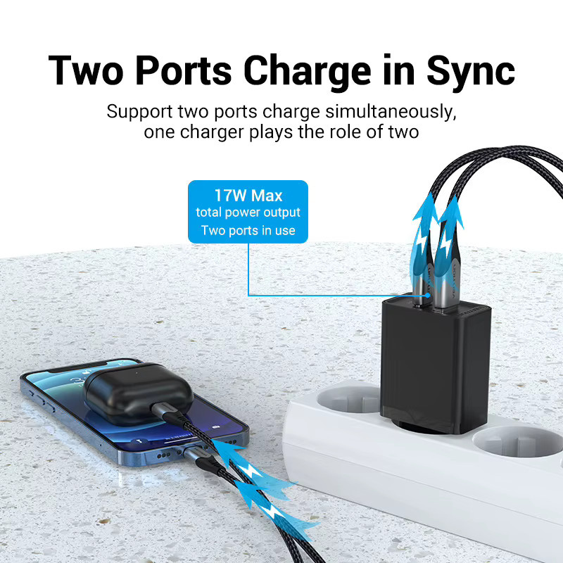 Vention USB Typ C Schnellladegerät 20W mit QC 4.0 und 3.0 in Schwarz - Bild 3