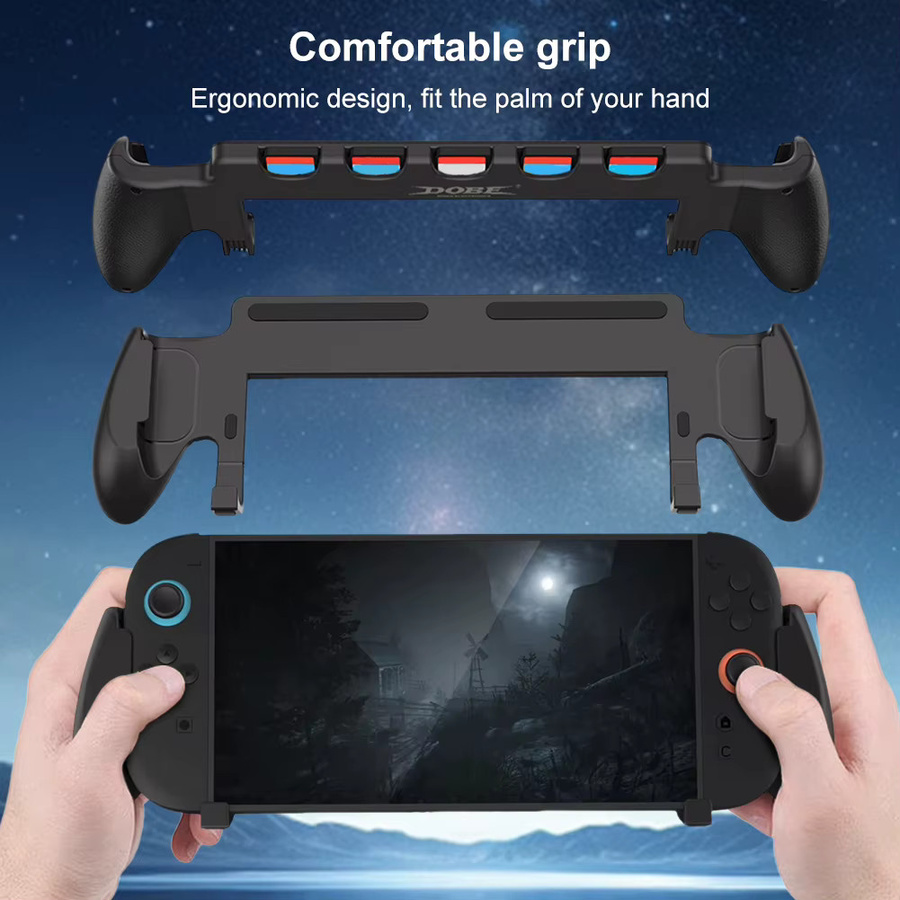 ALLOET Ergonomischer Griffhalter für Nintendo Switch 2 mit Ständer und 5 Spielkartenfächern in Schwarz - Bild 6