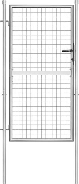vidaXL Gartentor aus verzinktem Stahl in Silber, B/H: 105 x 150 cm - Bild 1