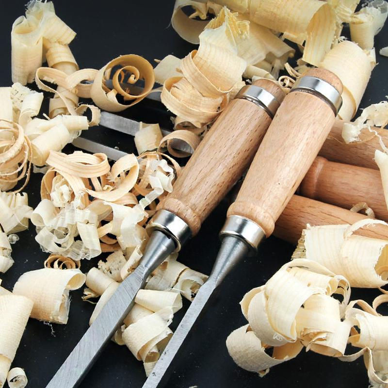 WTEMPO 12-teiliges Schnitzmeißel-Set aus Edelstahl mit Tragetasche, Farbe: Beige/Mehrfarbig - Bild 2