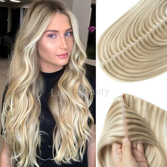 Luxy Beauty Haarverlängerungen, Echthaar, glatt, Schwarzbraun, Twin Tab - Bild 1