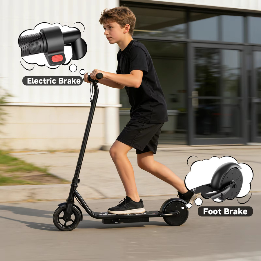 JUICEASE Elektroroller für Kinder, rosa-schwarz, ab 6 Jahren - Bild 3