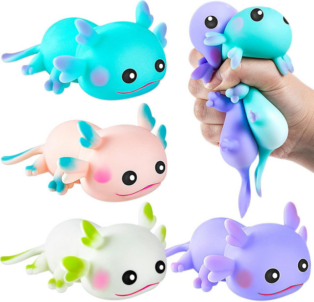 Axolotl Squishy Stressball, Mini-Axolotl, Fidget-Spielzeug, multicolour - Bild 1