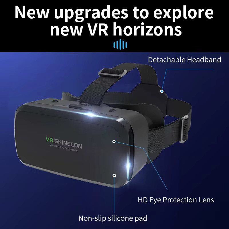 VR SHINECON Virtual Reality Brille in Schwarz für Smartphones mit 3D-Film-Funktion und Joystick-Unterstützung - Bild 5