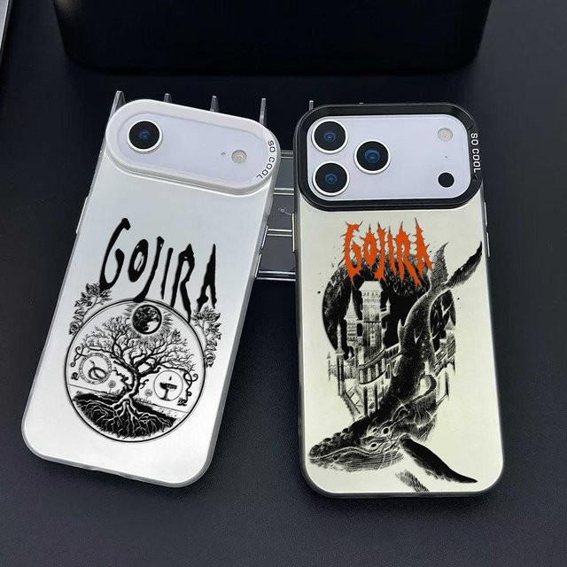 G-gojiras Band Schutzhülle für iPhone 11 bis iPhone 17 Pro Max in Matt Laser Aurora Design, stoßfest, Multicolour - Bild 1
