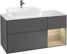 V&B Waschtischunterschrank Finion mit Wandbeleuchtung, Anthrazit, Breite: 120 cm, Tiefe: 50,1 cm, Höhe: 50,1 cm - Bild 1
