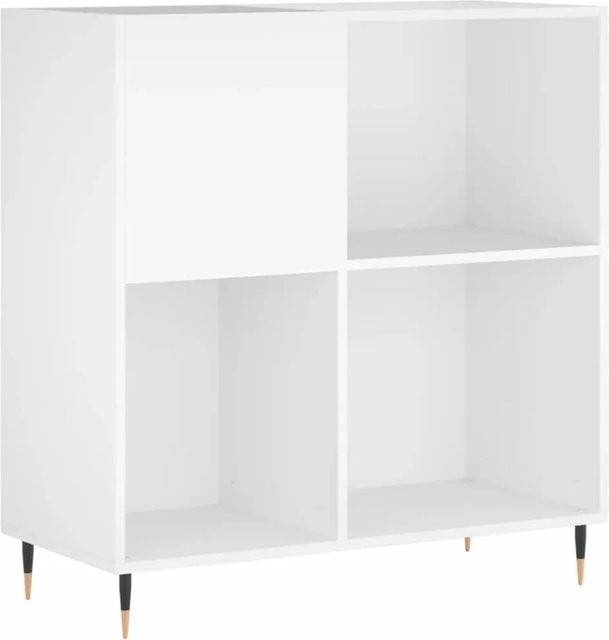 vidaXL Plattenschrank Weiß aus Holzwerkstoff und Eisen mit industrieller Note, B/T/H: 84,5 x 38 x 89 cm - Bild 1
