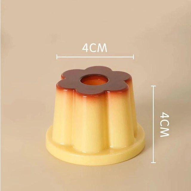 Stifthalter Love Home Garden in Pudding-Gelee-Form, beige und gelb, kreatives Desktop-Ornament aus Kunststoff - Bild 1