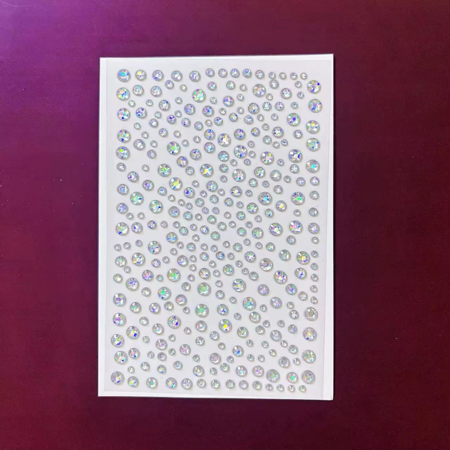 Strass-Gesichtsjuwelen-Aufkleber, 3D-mehrfarbig, selbstklebend, Unisex - Bild 2