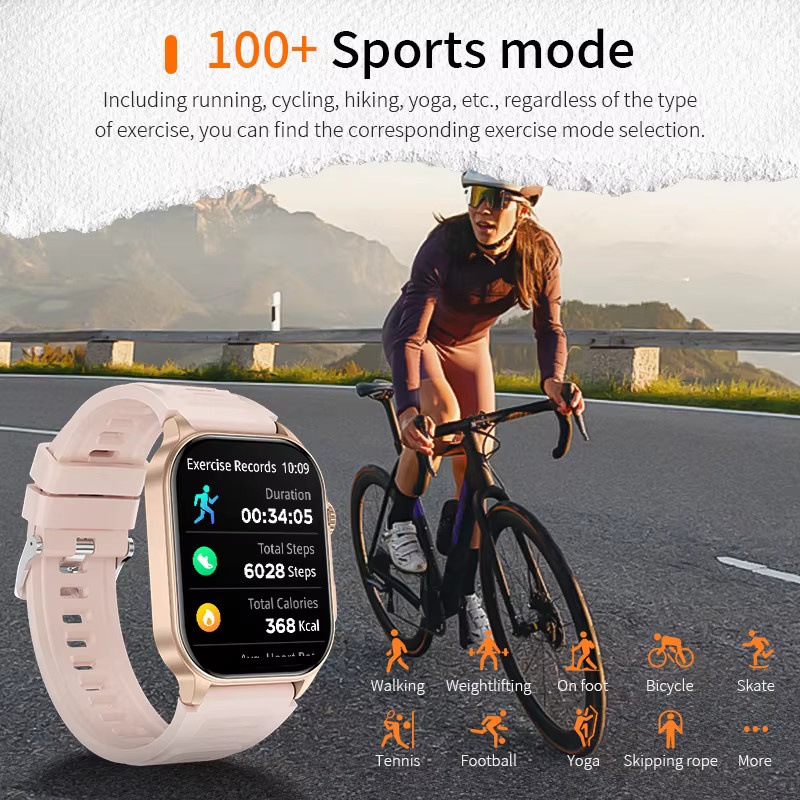 LIGE Smartwatch, Damen, Schwarz, Silikon, 2,01 Zoll - Bild 6