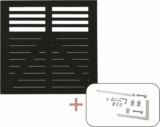 Tor Decora Nadelholz Schwarz semi-transparent B: 100 cm x H: 95 cm - Bild 1