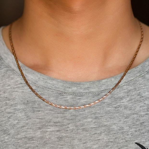 Halskette Vintage, Edelstahl, Gold, 56 cm, Unisex - Bild 1