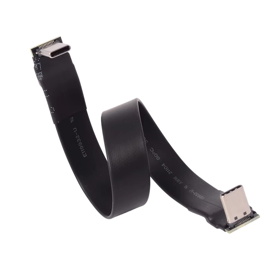 ADT-Link USB 3.2 Typ C auf Typ C Verlängerungskabel Gen2x2 Black Flat Soft Strip Data Flexibles Kabel - Bild 3