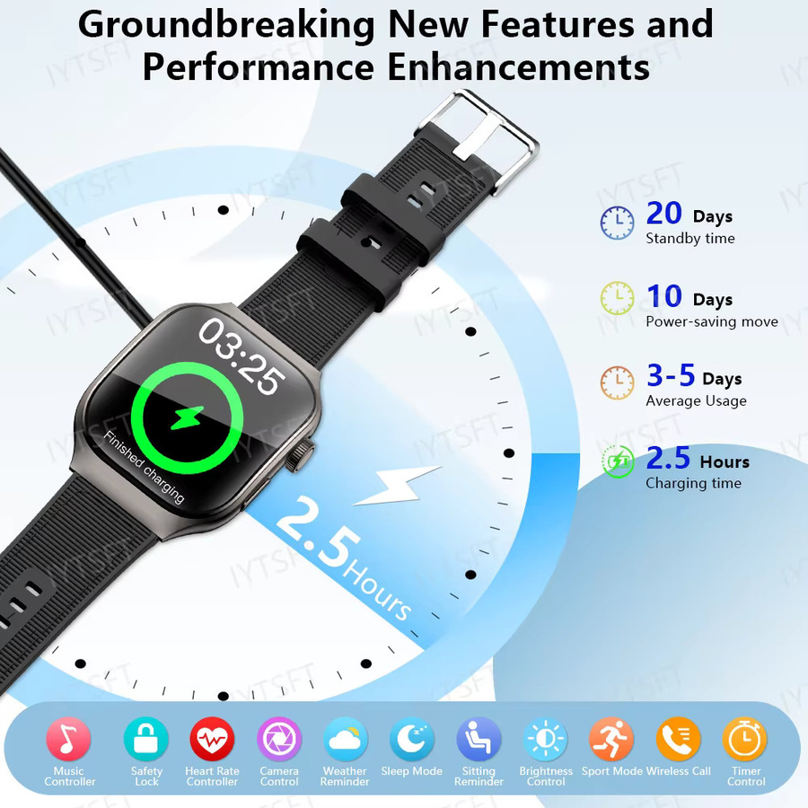 LAXASFIT Smartwatch, Silber, Silikon, 2,01 Zoll, Unisex - Bild 6
