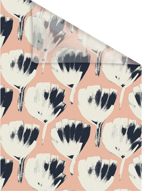 Lichtblick Fensterfolie selbstklebend Sichtschutz Jumbo Flowers on salmon in Rot - Bild 1