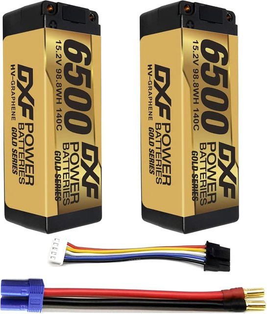 DXF Lipo-Akku 6500mAh 4S 15,2V 140C Klasse A LCG HV-Akku mit XT90 oder EC5 Anschluss für RC Modellauto Boot und LKW - Bild 1