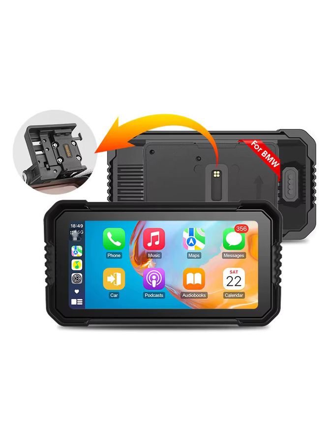 Jansite 6,25 Zoll Motorrad CarPlay und Android Auto Digitales Dashboard für BMW R1200GS R1250GS R1300GS in Schwarz mit Bluetooth - Bild 7