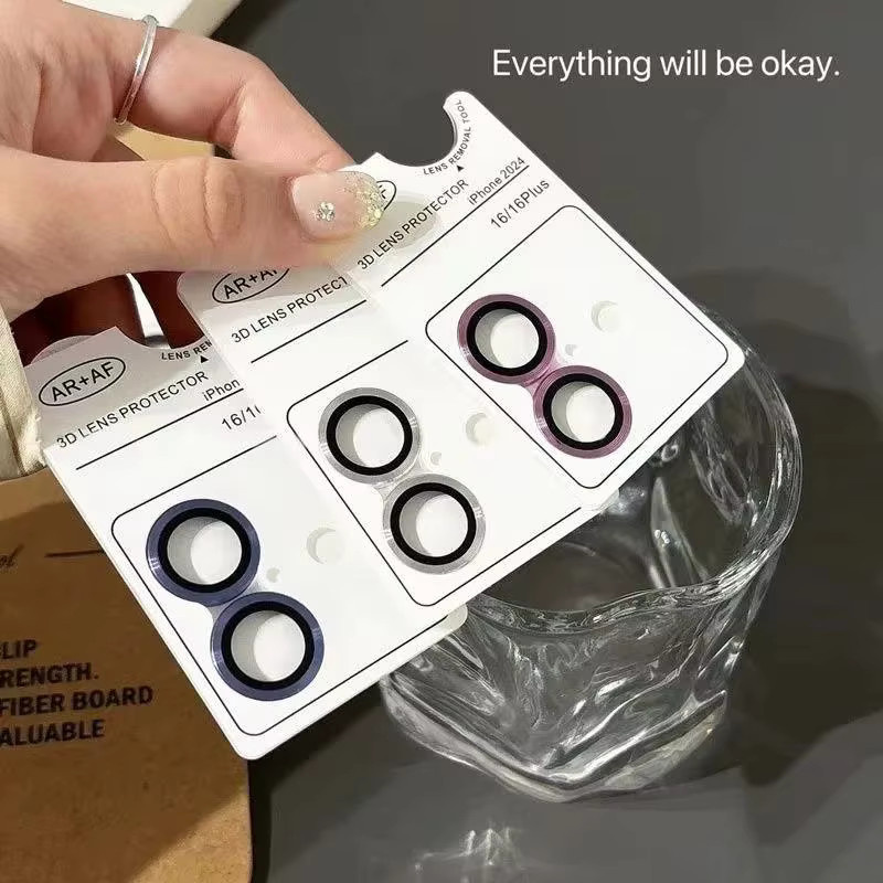 Ziai 3D Kameralinsen-Schutz aus gehärtetem Glas und Metall für iPhone 12 13 14 15 16 Pro Max Plus Mini in Grau - Bild 3