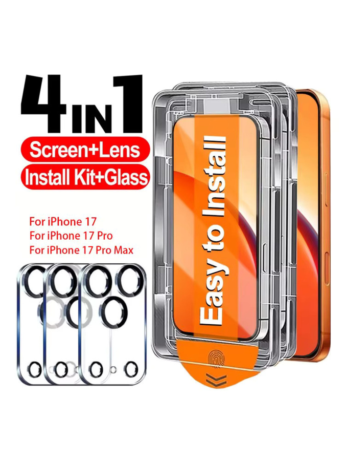 4-in-1 Displayschutzfolie und Kameraschutz mit automatischer Installation und staubdichter Box für iPhone 17 Pro Max und 16 Pro Air, Hartglasfolie, transparent - Bild 4