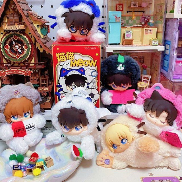 Bandai Detektiv Conan Meow Cat Vinyl Blind Box, Anime-Figuren, Einzelfigur - Bild 1