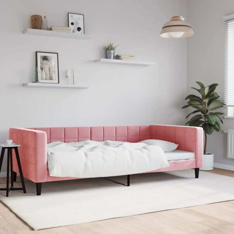 Tagesbett aus Samt in Rosa von Vidaxl B/T/H: 200 x 100 cm - Bild 1