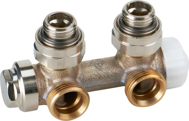 Heimeier Multilux Thermostatventil Eckform DN 15 aus Messing vernickelt in Silber - Bild 1