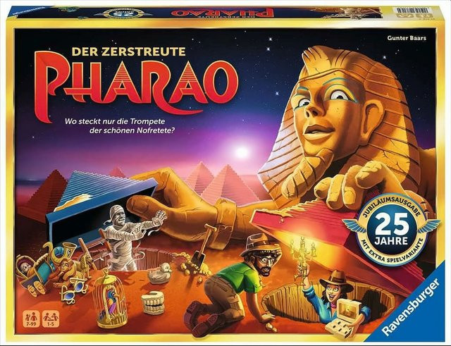 Ravensburger Der zerstreute Pharao, 25 Jahre Jubiläumsausgabe, Familienspiel, ab 7 Jahren - Bild 1