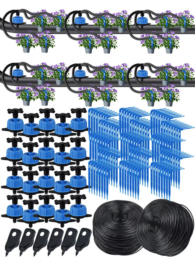 KESLA Tropfbewässerungsset mit 8 l Tropfpfeil, 3/5 mm Schlauch und 4-Wege sowie 2-Wege System in Blau - Bild 4