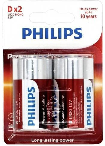Philips Power LR20 Mono D Alkali-Mangan Batterien 1,5V, 2er-Pack - Bild 1