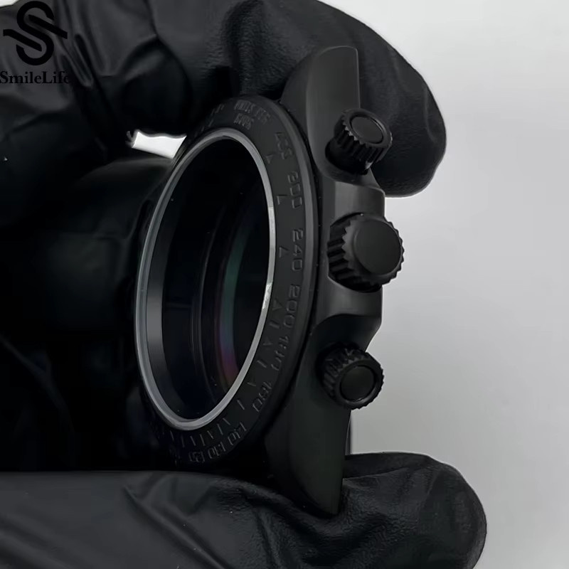 SmileLife Uhrengehäuse, 39 mm, mattschwarz, Keramiklünette, Saphirglas, VK63-Quarzwerk, Uhrenzubehör - Bild 3