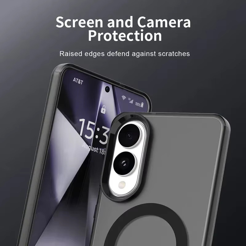 MagSafe kompatible Schutzhülle für Samsung Galaxy S25 S24 S23 Ultra mit magnetischer Halterung in Matt Klar und Transparent - Bild 4