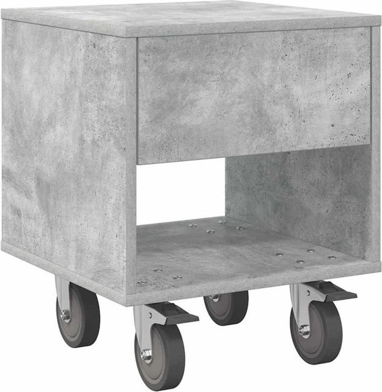 vidaXL Nachttisch in Beton-Optik Grau aus Holzwerkstoff im Industrial Design B/T/H: 40,5 x 40,5 x 48 cm - Bild 1