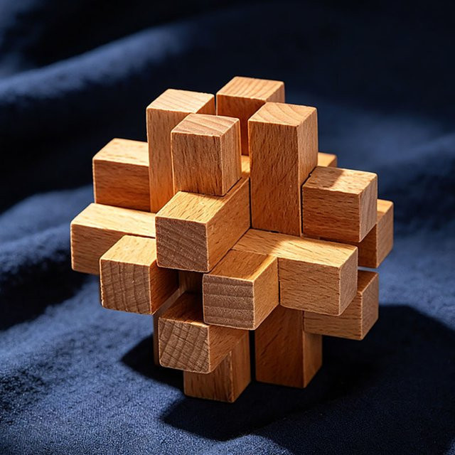 Luban Zwölf-Säulen-Holzpuzzle, Holzpuzzle - Bild 1