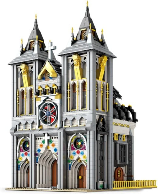 Reobrix Mittelalterliche Kirche Klemmbaustein Gebäude 3468 Teile ab 14 Jahren - Bild 1