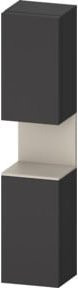 Duravit Hochschrank Qatego in Schwarz Matt mit Glastüren und LED-Beleuchtung, B: 40 cm, T: 36 cm, H: 176 cm - Bild 1