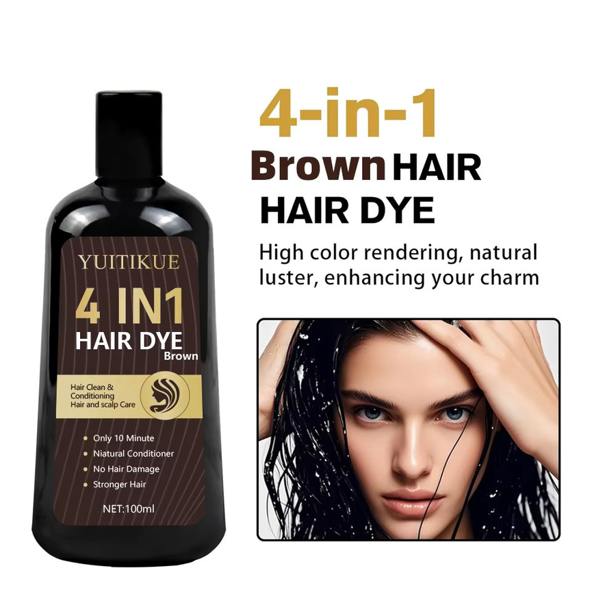 YUITIKUE Haarfärbeshampoo, Braun, 4-in-1 - Bild 4