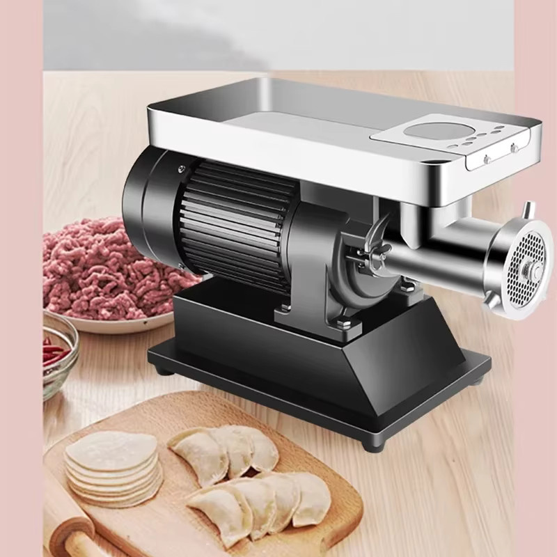 LZHZXY Elektrischer Fleischwolf aus Edelstahl mit Wurstfüller, 1800 W, Silber/Grau - Bild 3