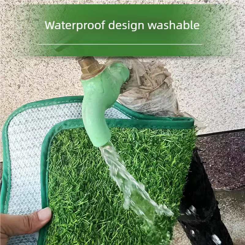 Wiederverwendbare Hundetoilette als Kunstrasenteppich in Grün für Balkon, Terrasse und Garten - Bild 3