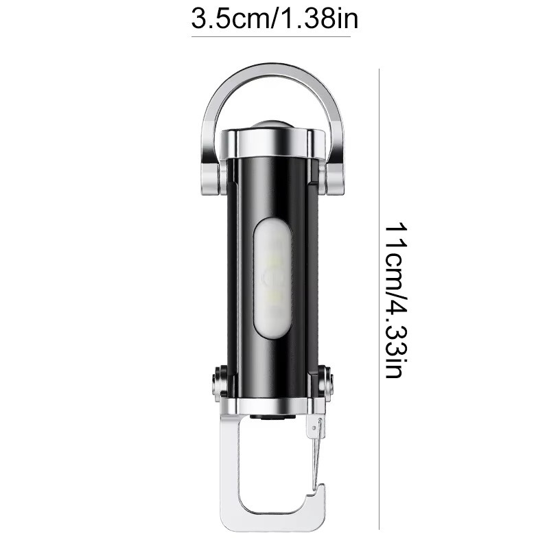 Heinast Wiederaufladbare COB-Taschenlampe als tragbare Arbeitsleuchte mit Schlüsselanhänger und Haken für Camping und Outdoor - Bild 6