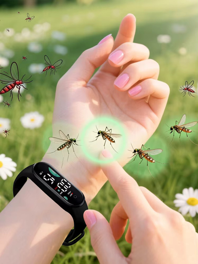 VIVO Smart-Armband mit Ultraschall-Mückenabwehr für Drinnen und Draußen, Unisex, Modell 2026, Schwarz/Gelb - Bild 3