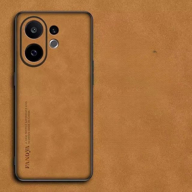 VIVO X200 FE Handyhülle mit Lammfell-Optik und matter Hartschalen-Rückseite in Braun, stoßfeste Schutzhülle mit weichem Rahmen für VIVO X200 FE und VIVO S30 Pro - Bild 1