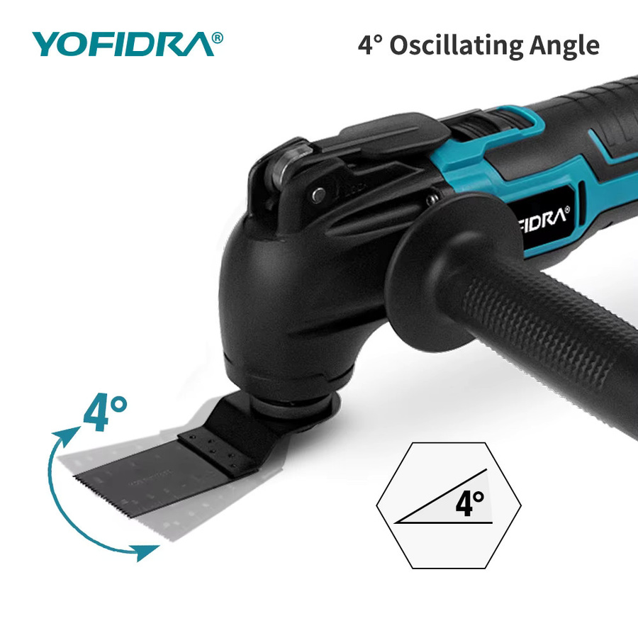 YOFIDRA 600 W kabelloses Multitool Elektro-Oszillier-Säge mit einstellbarem 4 Grad Winkel für Makita LXT Akkus - Bild 4